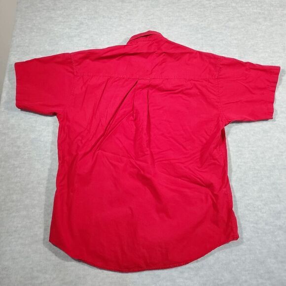 Chaps Ralph Lauren Shirt Mens Large Red Cotton Workwear Collared Button Down - Picture 6 of 7